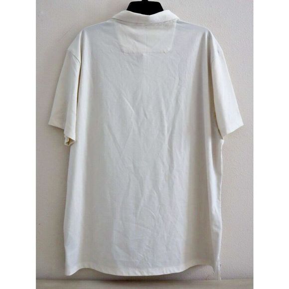 Calvin Klein Men's Sz 2XL Taupe/White Colorblock Smooth Cotton Polo Shirt $70 - Picture 2 of 7